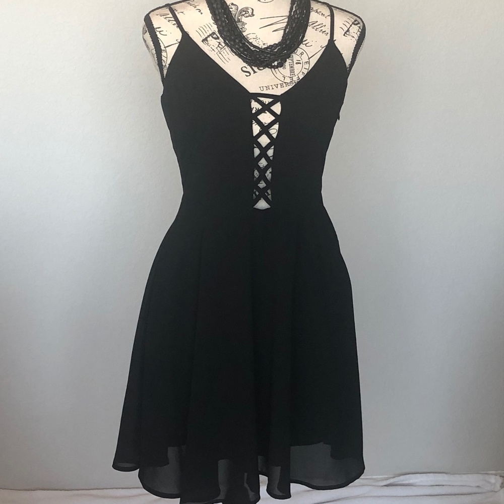 Luxe Apothetique Black Spaghetti Strap Dress Sz S